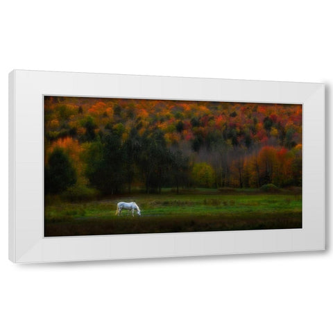 Autumn Glory White Modern Wood Framed Art Print by P., Ruiqing