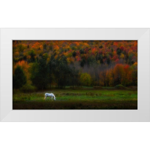 Autumn Glory White Modern Wood Framed Art Print by P., Ruiqing