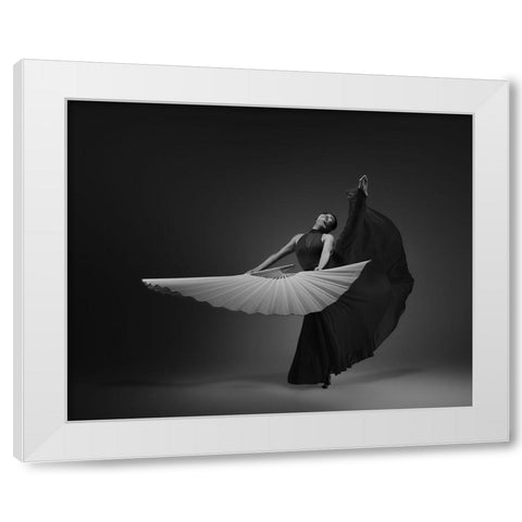 The Fan White Modern Wood Framed Art Print by Li, Rob