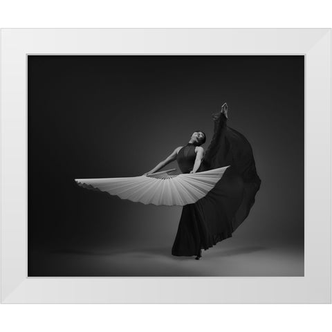 The Fan White Modern Wood Framed Art Print by Li, Rob