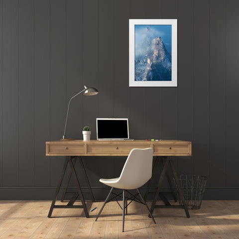 Ladder To Heaven White Modern Wood Framed Art Print by Simoon