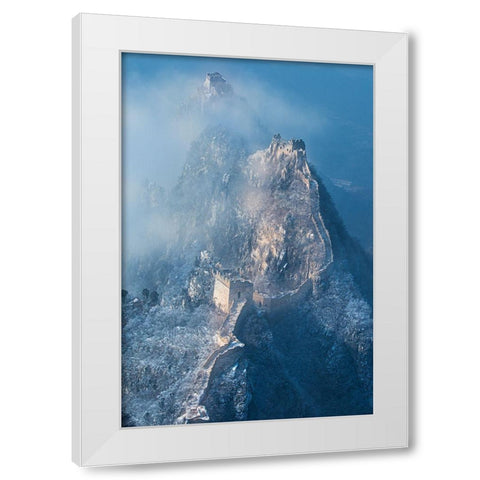 Ladder To Heaven White Modern Wood Framed Art Print by Simoon