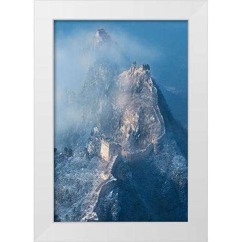 Ladder To Heaven White Modern Wood Framed Art Print by Simoon