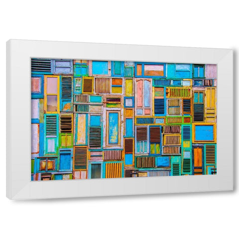 Shutters White Modern Wood Framed Art Print by Lacina, Renata