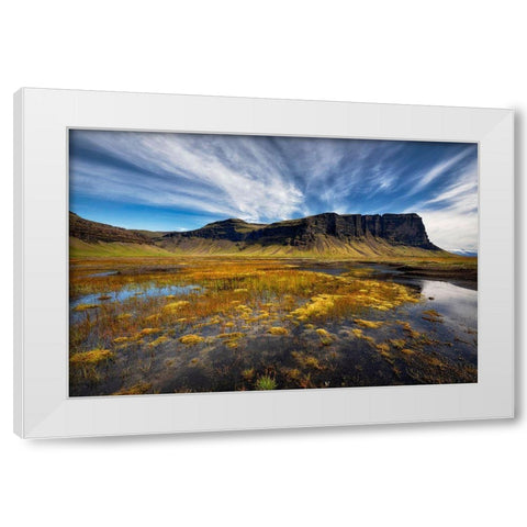 Late Summer Day White Modern Wood Framed Art Print by H. Ingibergsson, Torsteinn