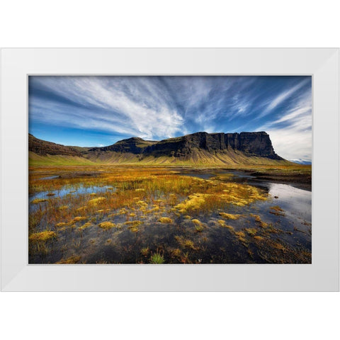 Late Summer Day White Modern Wood Framed Art Print by H. Ingibergsson, Torsteinn