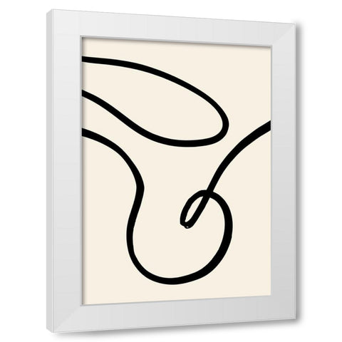 Black Lines 02 White Modern Wood Framed Art Print by 1x Studio