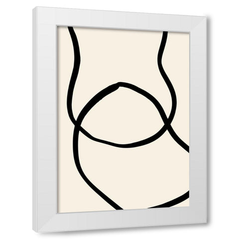 Black Lines 04 White Modern Wood Framed Art Print by 1x Studio