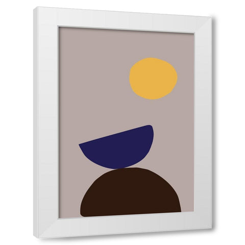 Organic Shapes 07 White Modern Wood Framed Art Print by 1x Studio