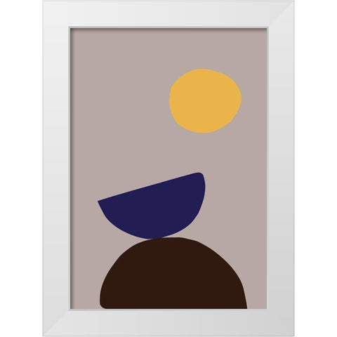 Organic Shapes 07 White Modern Wood Framed Art Print by 1x Studio
