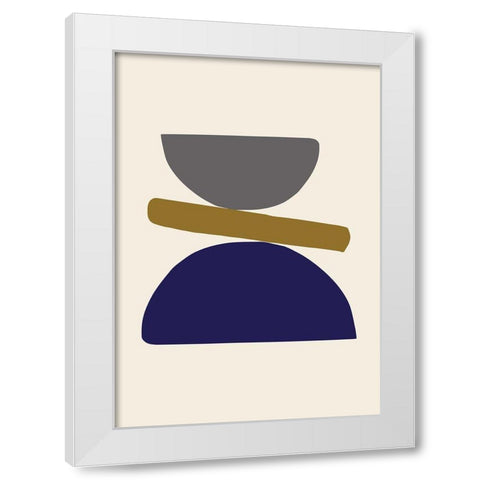 Organic Shapes 08 White Modern Wood Framed Art Print by 1x Studio