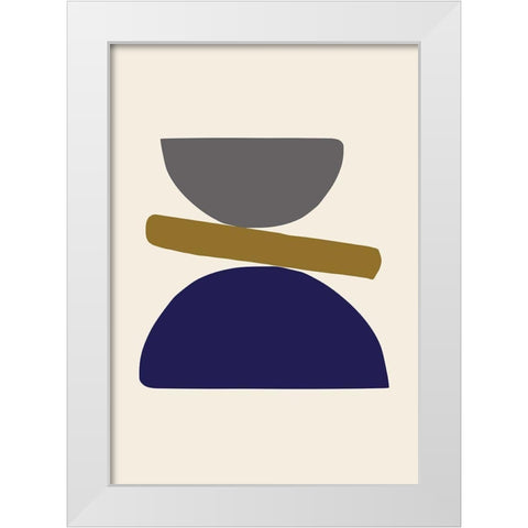 Organic Shapes 08 White Modern Wood Framed Art Print by 1x Studio