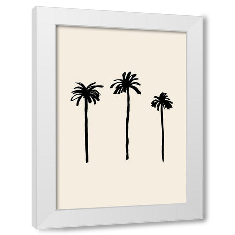 Palm Trees White Modern Wood Framed Art Print by 1x Studio