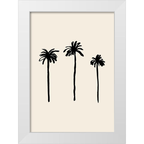 Palm Trees White Modern Wood Framed Art Print by 1x Studio