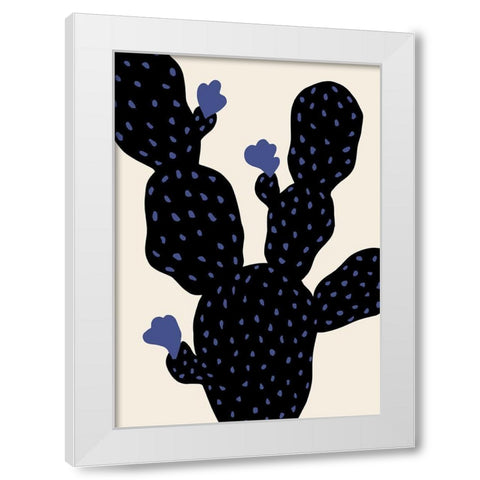 Prickly Pear Cactus White Modern Wood Framed Art Print by 1x Studio