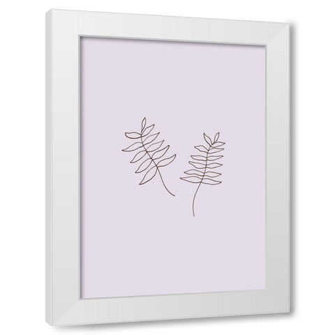 Two Twigs White Modern Wood Framed Art Print by 1x Studio