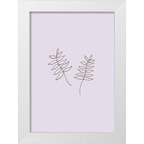 Two Twigs White Modern Wood Framed Art Print by 1x Studio