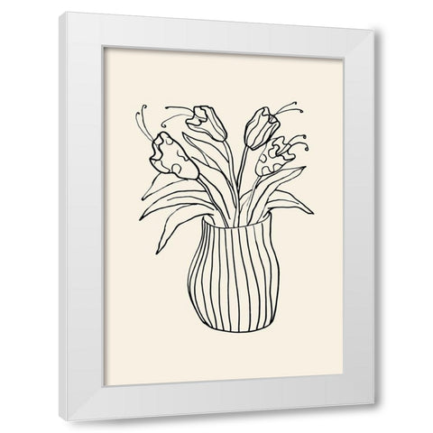 Vase Sketch White Modern Wood Framed Art Print by 1x Studio