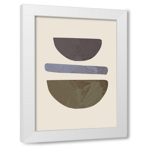 Collage 02 Beige White Modern Wood Framed Art Print by 1x Studio