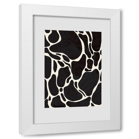 Giraffe Grey White Modern Wood Framed Art Print by 1x Studio