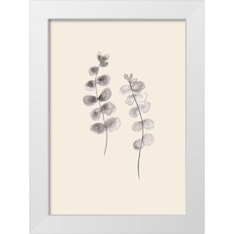 Eucalyptus Twigs White Modern Wood Framed Art Print by 1x Studio