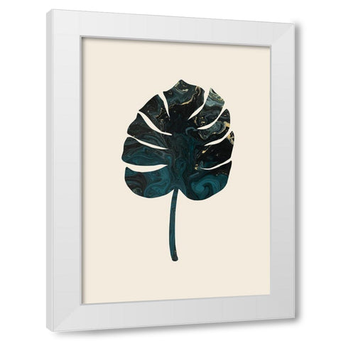 Monstera Marble Green White Modern Wood Framed Art Print by 1x Studio