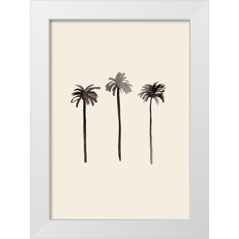 Palm Trees Ink White Modern Wood Framed Art Print by 1x Studio