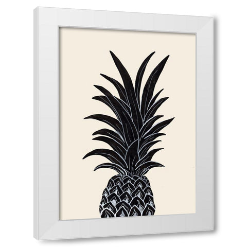 Black Pineapple White Modern Wood Framed Art Print by 1x Studio
