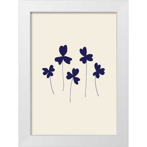 Blue Sorrel White Modern Wood Framed Art Print by 1x Studio