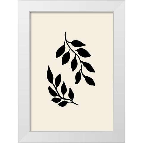 Black Twigs White Modern Wood Framed Art Print by 1x Studio