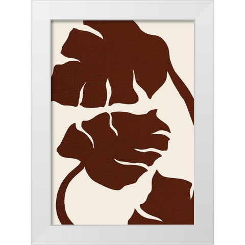 Monstera Canvas Brown White Modern Wood Framed Art Print by 1x Studio