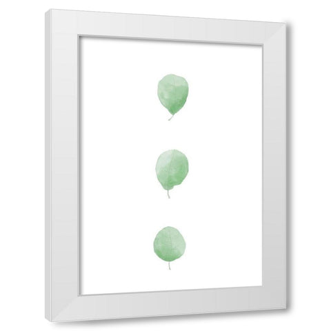 Birch Leaves In Row White Modern Wood Framed Art Print by 1x Studio II