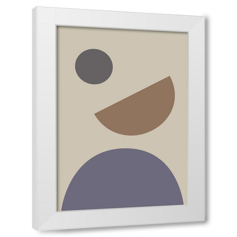 Geometrical Shapes White Modern Wood Framed Art Print by 1x Studio