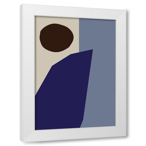 Color Blocks 02 Blue White Modern Wood Framed Art Print by 1x Studio
