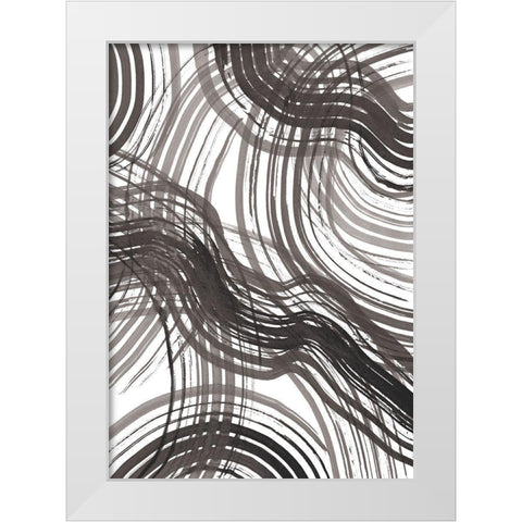 Abstract Ink White Modern Wood Framed Art Print by 1x Studio