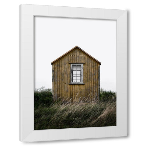 Beach Hut White Modern Wood Framed Art Print by Gronkjar, Lotte