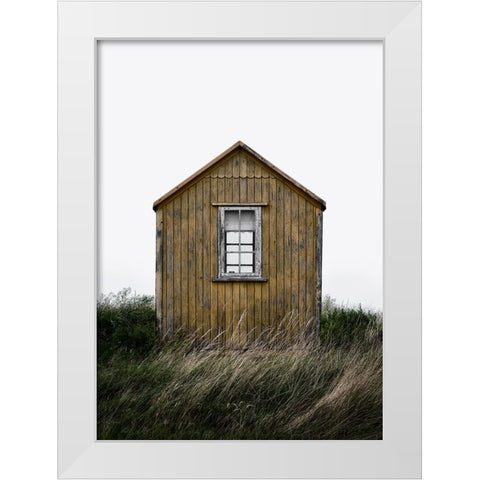 Beach Hut White Modern Wood Framed Art Print by Gronkjar, Lotte