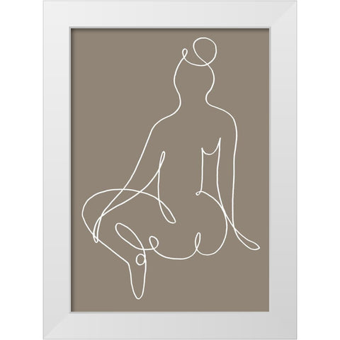 Sitting Down 02 White Modern Wood Framed Art Print by 1x Studio II