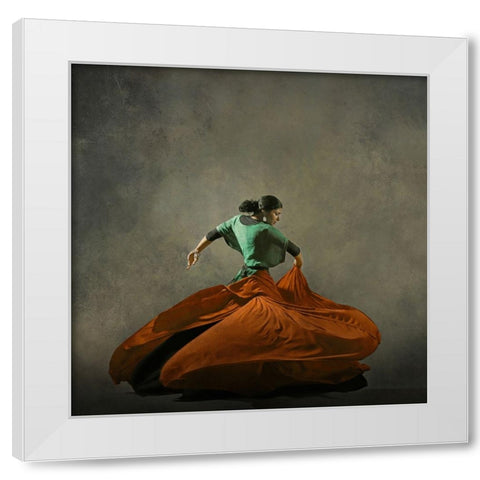 The Girl A Dance White Modern Wood Framed Art Print by Hasheminasab, Moein