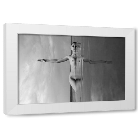 Between Sky And Water White Modern Wood Framed Art Print by Faletkin, Mikhail