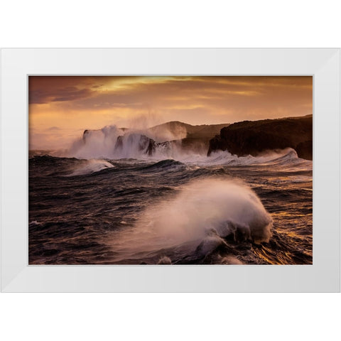 El Rock De Las Olas White Modern Wood Framed Art Print by Nunez Buj, Rodrigo