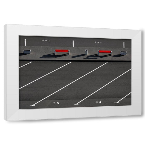 Parking Bays White Modern Wood Framed Art Print by Hawerkamp, Hans-Wolfgang