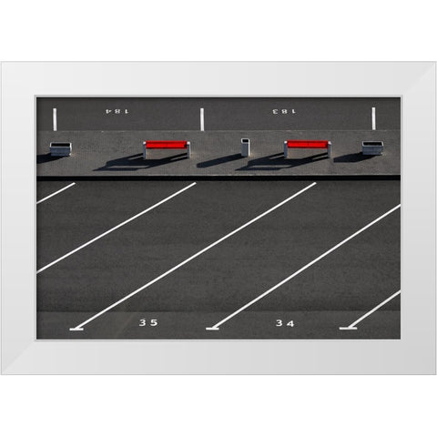 Parking Bays White Modern Wood Framed Art Print by Hawerkamp, Hans-Wolfgang