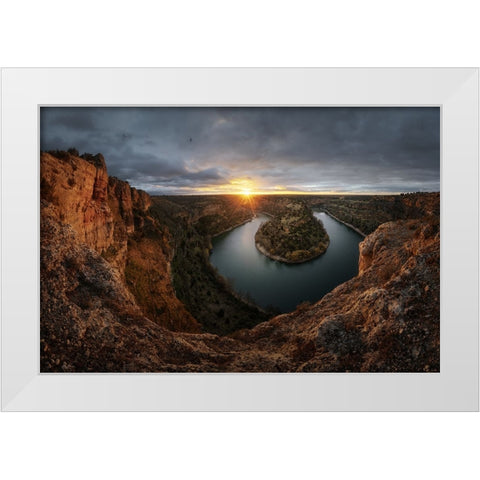 Hoces Del Durata White Modern Wood Framed Art Print by Enjuto Garcia, Javier