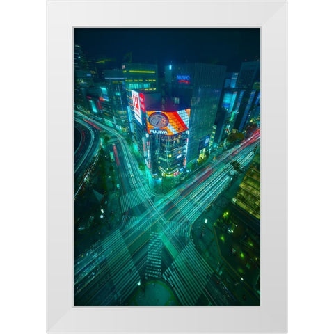 Neotokyo White Modern Wood Framed Art Print by De La, Javier
