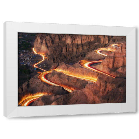 Yellow River Stone National Park White Modern Wood Framed Art Print by MiracleGuo