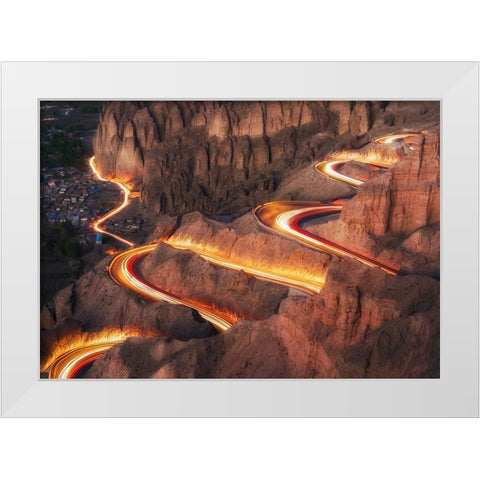 Yellow River Stone National Park White Modern Wood Framed Art Print by MiracleGuo