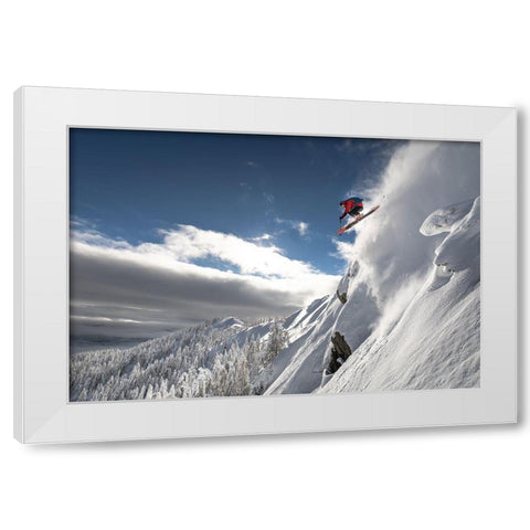 Dropping In White Modern Wood Framed Art Print by Bertoncelj, Sandi