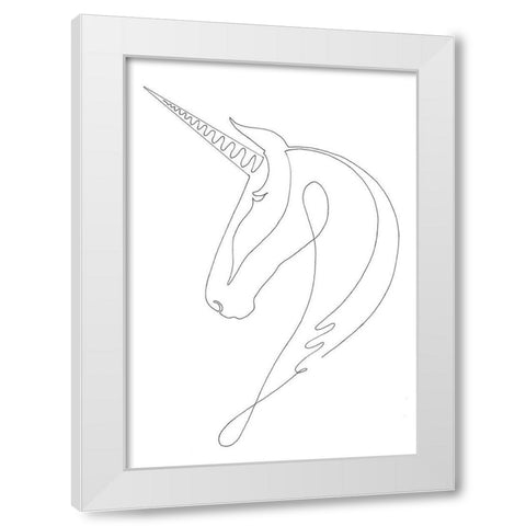 Unicorn White Modern Wood Framed Art Print by 1x Studio II