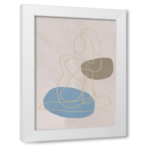 Golden Lines White Modern Wood Framed Art Print by 1x Studio II